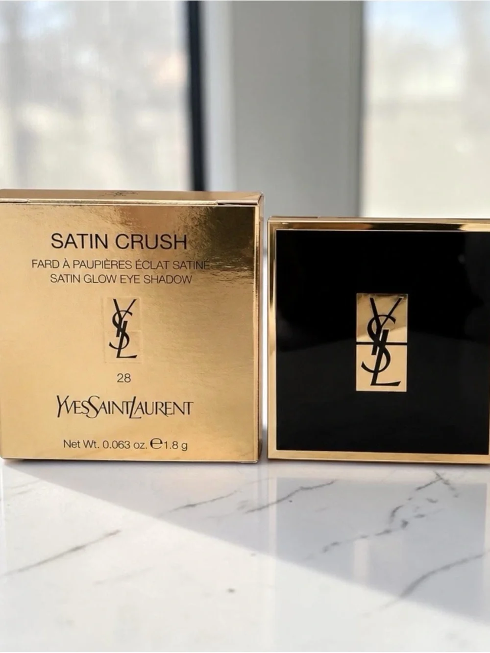 💎 YSL Satin Crush Mono Glow Eyeshadow 28 Unconforming Taupe Metallic 1.8g NIB